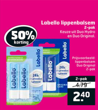 Labello   lippenbalsem folder aanbieding bij  Trekpleister - details