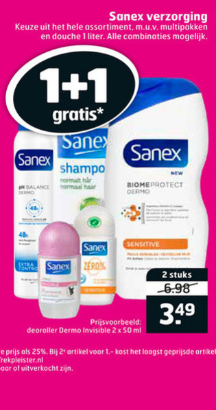 Sanex   deodorant, douchegel folder aanbieding bij  Trekpleister - details