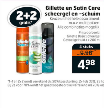 Gillette   scheergel, scheerschuim folder aanbieding bij  Trekpleister - details