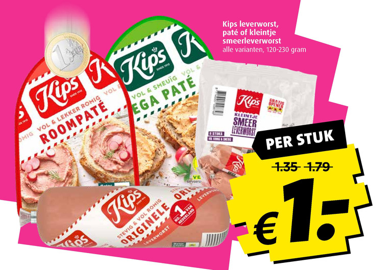 Kips   leverworst, pate folder aanbieding bij  Boni - details