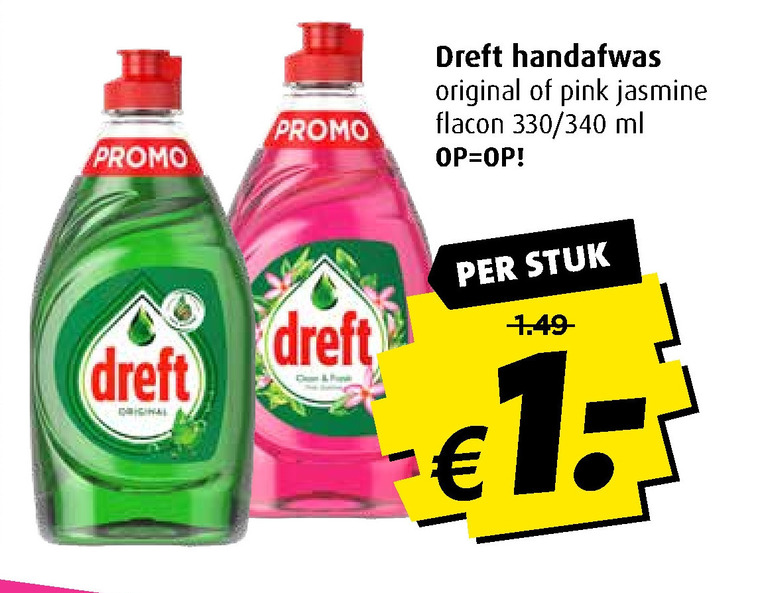 Dreft   afwasmiddel folder aanbieding bij  Boni - details