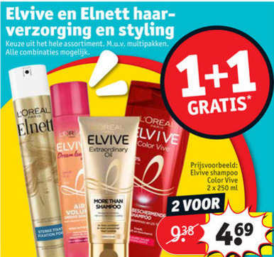 Elnett   haarverzorging, shampoo folder aanbieding bij  Kruidvat - details