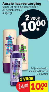 Aussie   shampoo, conditioner folder aanbieding bij  Kruidvat - details