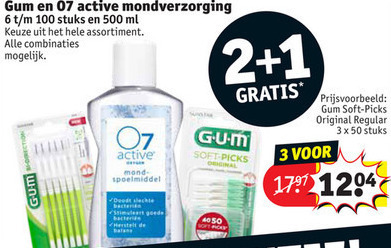 O7 Active   interdentale ragers, mondwater folder aanbieding bij  Kruidvat - details