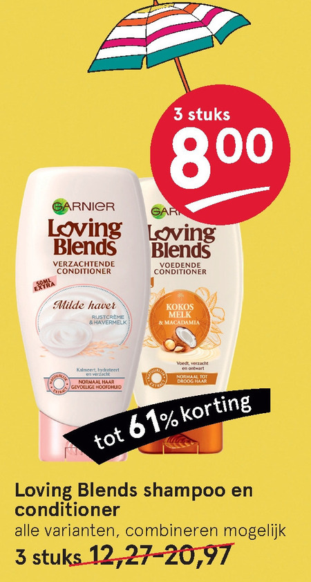 Garnier Loving Blends   conditioner, shampoo folder aanbieding bij  Etos - details