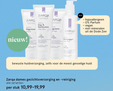 Zarqa   gezichtsverzorging folder aanbieding bij  Etos - details