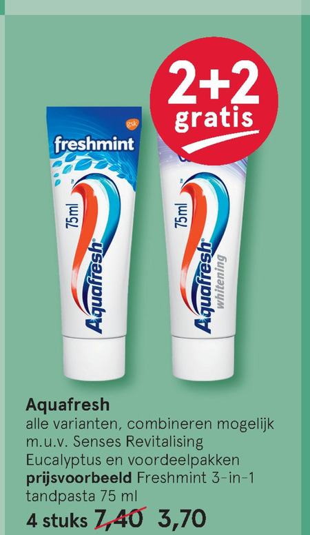 Aquafresh   tandpasta folder aanbieding bij  Etos - details