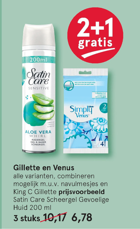 Gillette Venus   scheergel, scheerschuim folder aanbieding bij  Etos - details