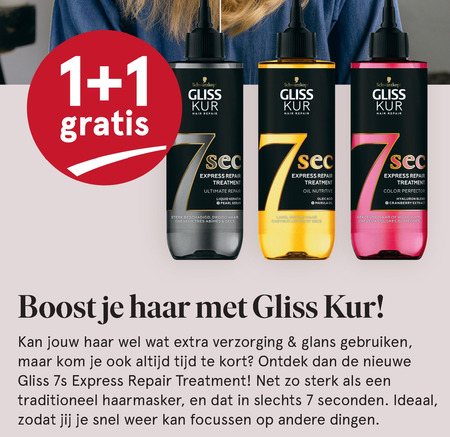 Gliss Kur   haarmasker folder aanbieding bij  Etos - details