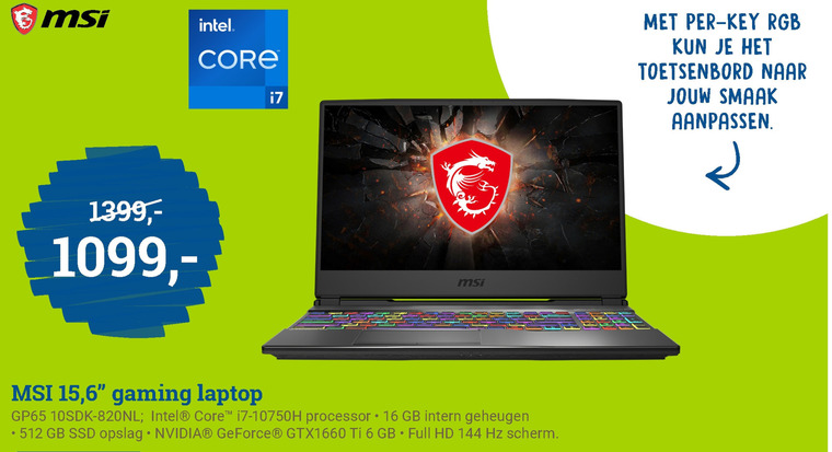 MSI   notebook folder aanbieding bij  BCC - details