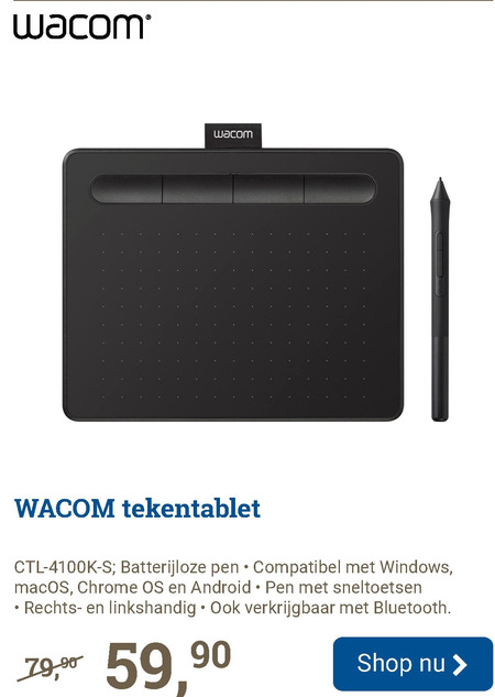 Wacom   tekentablet folder aanbieding bij  BCC - details