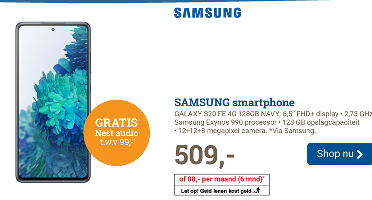 Samsung   simlock vrije mobieltje folder aanbieding bij  BCC - details