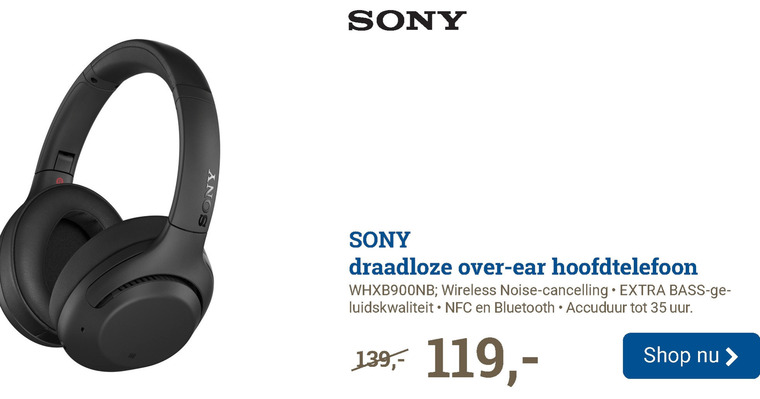 Sony   koptelefoon folder aanbieding bij  BCC - details