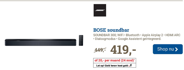 Bose   soundbar folder aanbieding bij  BCC - details