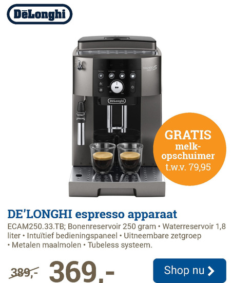 DeLonghi   espressoapparaat folder aanbieding bij  BCC - details