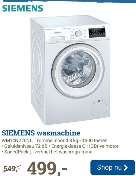 Siemens   wasmachine folder aanbieding bij  BCC - details