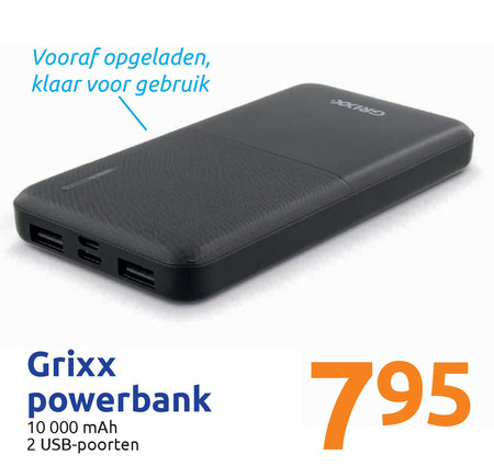 Grixx   oplaadbare accu folder aanbieding bij  Action - details