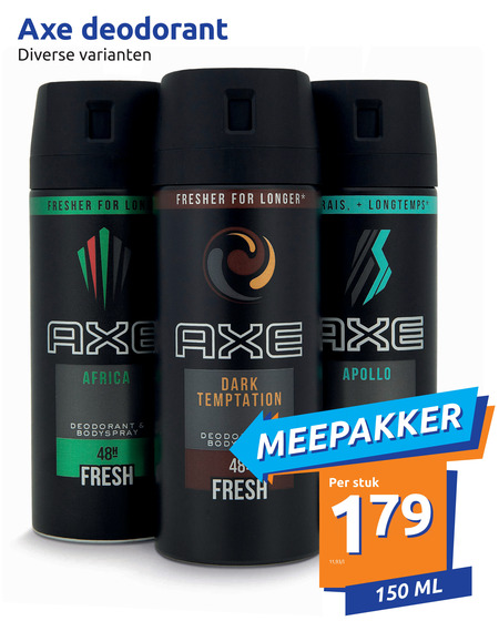 Axe   deodorant folder aanbieding bij  Action - details