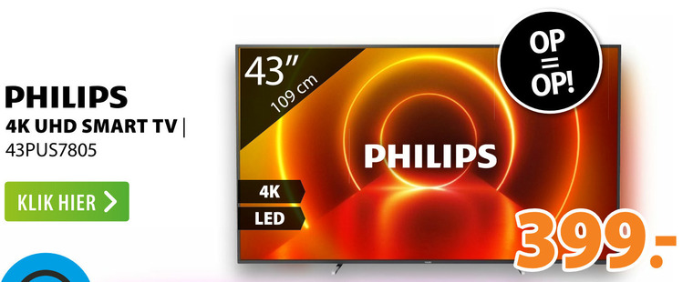 Philips   4k ultrahd televisies folder aanbieding bij  Expert - details