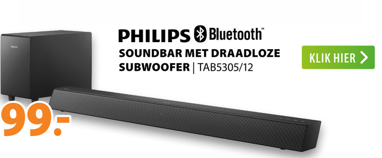 Philips   soundbar folder aanbieding bij  Expert - details