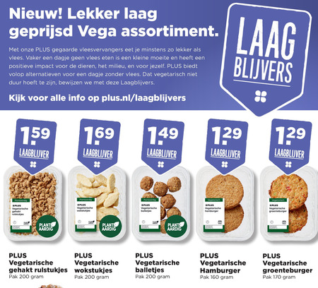 Plus Huismerk   vegetarisch folder aanbieding bij  Plus - details