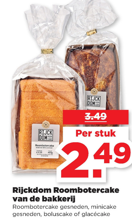 Rijckdom   cake folder aanbieding bij  Plus - details