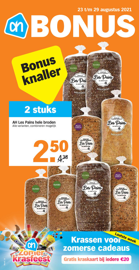 Les Pains   brood folder aanbieding bij  Albert Heijn - details