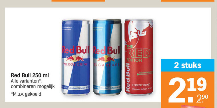 Red Bull   energiedrank folder aanbieding bij  Albert Heijn - details