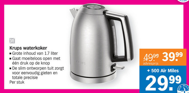 Krups   waterkoker folder aanbieding bij  Albert Heijn - details