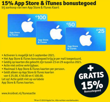 Apple   itunes kaart folder aanbieding bij  Kruidvat - details