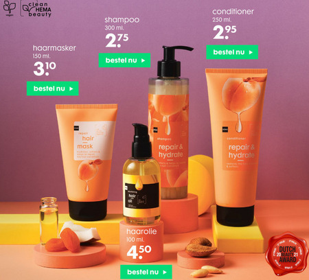 Hema huismerk   conditioner, haarmasker folder aanbieding bij  Hema - details