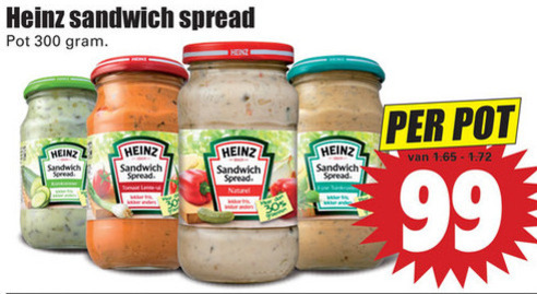 Heinz   sandwich spread folder aanbieding bij  Dirk - details