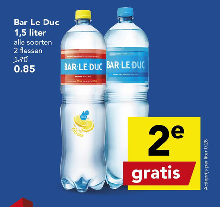 Bar le Duc   fruitdrank, mineraalwater folder aanbieding bij  Deen - details