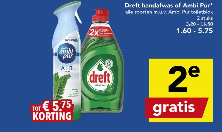 Dreft   afwasmiddel, luchtverfrisser folder aanbieding bij  Deen - details