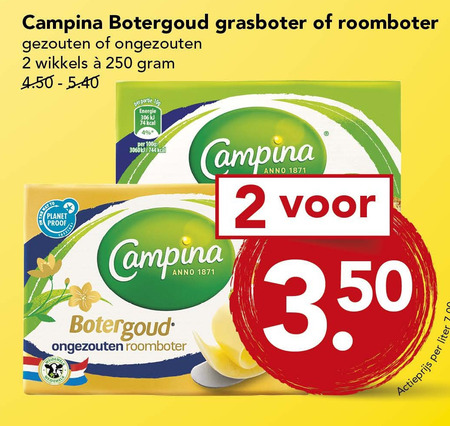 Campina   roomboter folder aanbieding bij  Deen - details