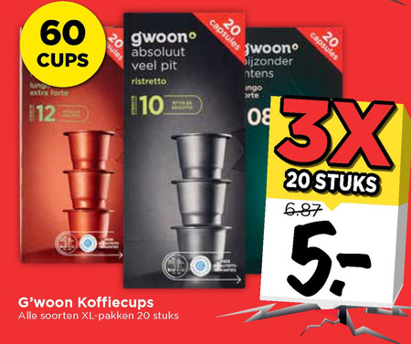 Gwoon   koffiecups folder aanbieding bij  Vomar - details