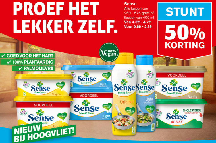 Sense   olie en vetten, margarine folder aanbieding bij  Hoogvliet - details