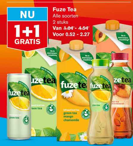 Fuze Tea   ice tea folder aanbieding bij  Hoogvliet - details