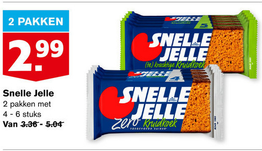 Snelle Jelle   ontbijtkoekreep folder aanbieding bij  Hoogvliet - details