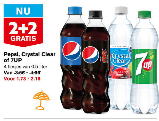 Crystal Clear   cola, frisdrank folder aanbieding bij  Hoogvliet - details