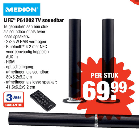 Medion   soundbar folder aanbieding bij  Aldi - details