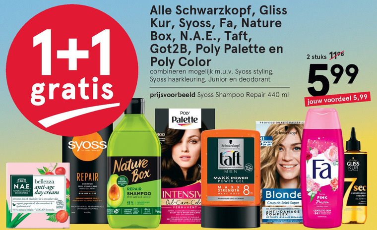 Schwarzkopf   hairspray, haargel folder aanbieding bij  Etos - details