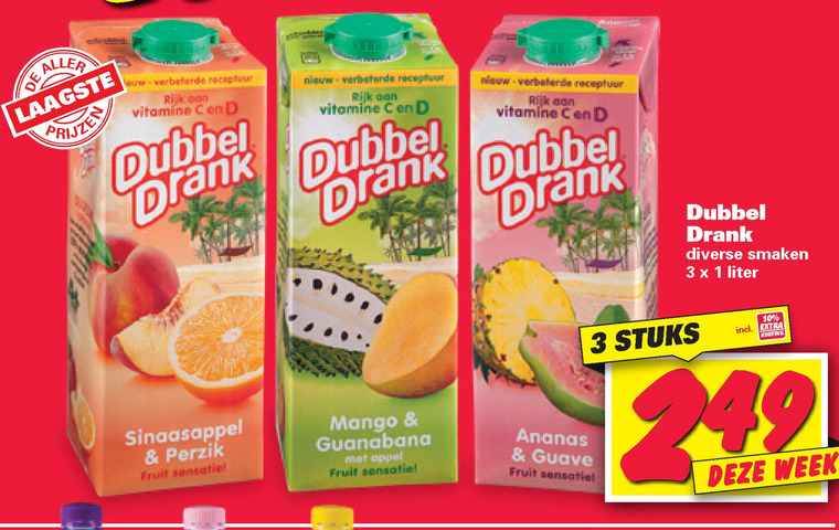 Dubbeldrank   fruitdrank folder aanbieding bij  Nettorama - details