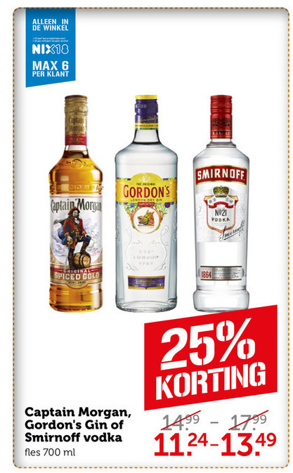 Smirnoff   rum, gin folder aanbieding bij  Coop - details