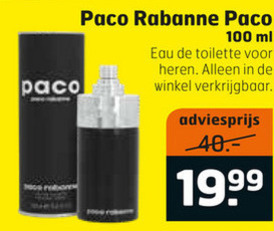 Paco Rabanne   eau de toilette folder aanbieding bij  Trekpleister - details