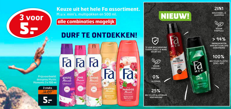 Fa   douchegel, deodorant folder aanbieding bij  Trekpleister - details