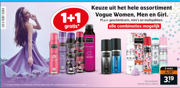 Vogue   douchegel, deodorant folder aanbieding bij  Trekpleister - details