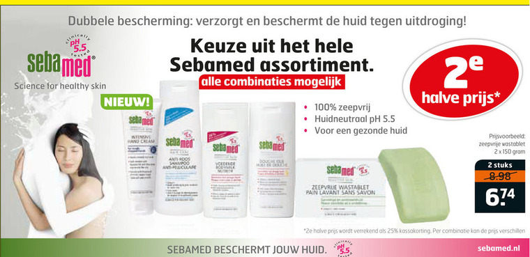 Sebamed   shampoo, douchegel folder aanbieding bij  Trekpleister - details