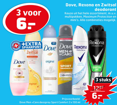 Dove   deodorant folder aanbieding bij  Trekpleister - details