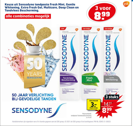 Sensodyne   tandpasta folder aanbieding bij  Trekpleister - details